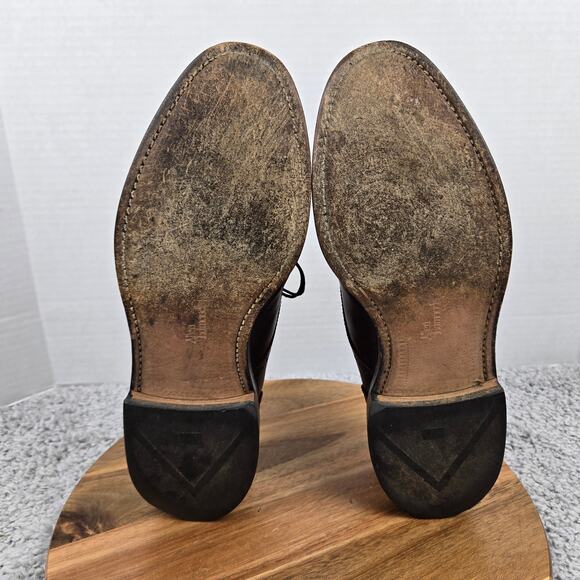 Allen Edmonds Men 10E Lexington Burgundy Maroon Cap Toe Brogue Oxford Dress 5171 - Picture 10 of 15